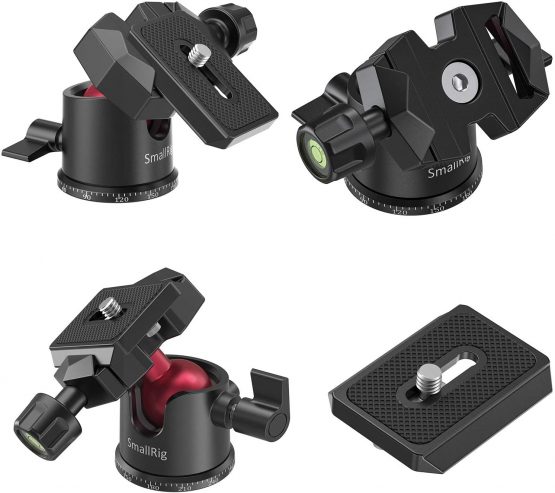 SMALLRIG Tripod Ball Head 360° Panoramic Ballhead with 1/4 Arca-Swiss Compatible Quick Release Plate and Bubble Level for DSLR Cameras, Tripods and Monopods - BUT2665 - Image 2