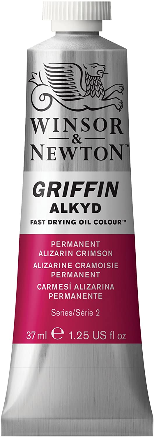 Winsor & Newton 1914468 Griffin 37ml Alkyd Fast Drying Oil Colour Tube - Permanent Alizarin Crimson, 37 ml (Pack of 1)