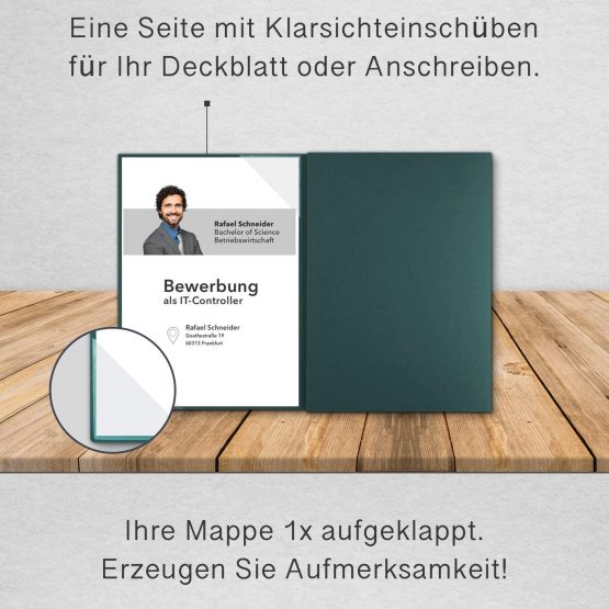 'Pack of 5 3-Part CV Folders BL Exclusivdruck 10 Optima Plus Fir Green/Traditional Premium Quality with Elegant Relief Embossing"Bewerbung/Product Design by Mario Lemani" - Image 4