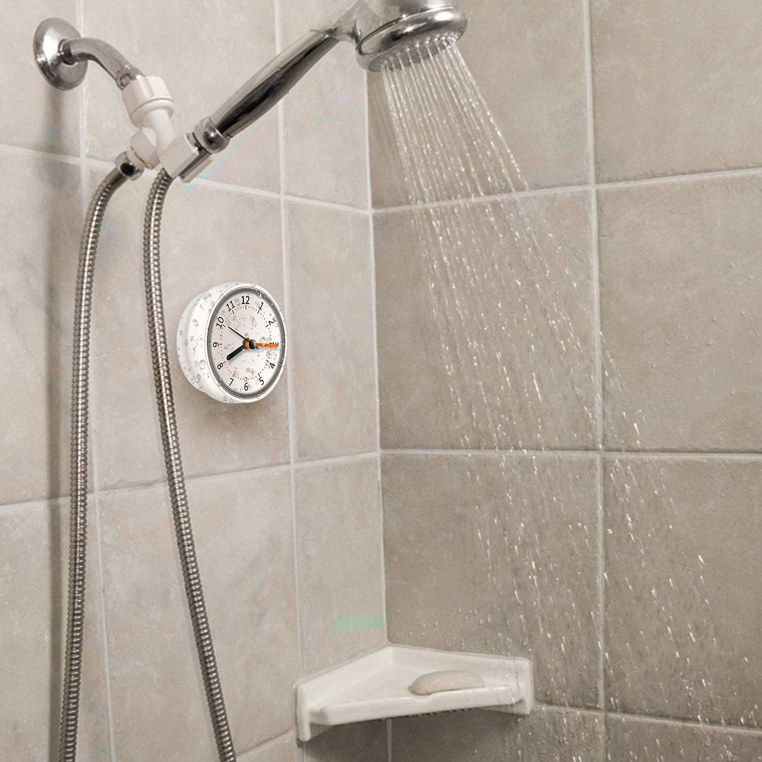 LXSZRPH Mini Shower Clock Waterproof IP24 Wall Clock Suction Cup Bathroom Clock Acrylic Face Suction Clock for Shower Washroom Kitchen (1Pack) - Image 3