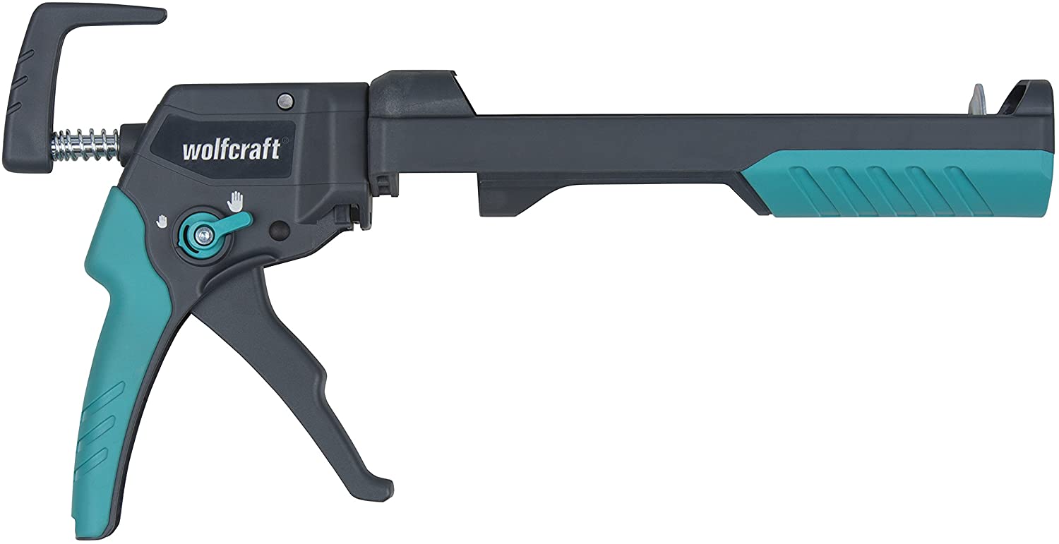 wolfcraft MG 400 Ergo Caulking Gun I 4354000 I Ergonomic Gun with gripping Distance Adjustment, Grey - Image 4