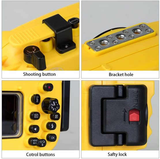For Olympus TG-3/TG-4 yellow 195FT/60M Sea frogs Underwater camera waterproof diving housing - Image 3