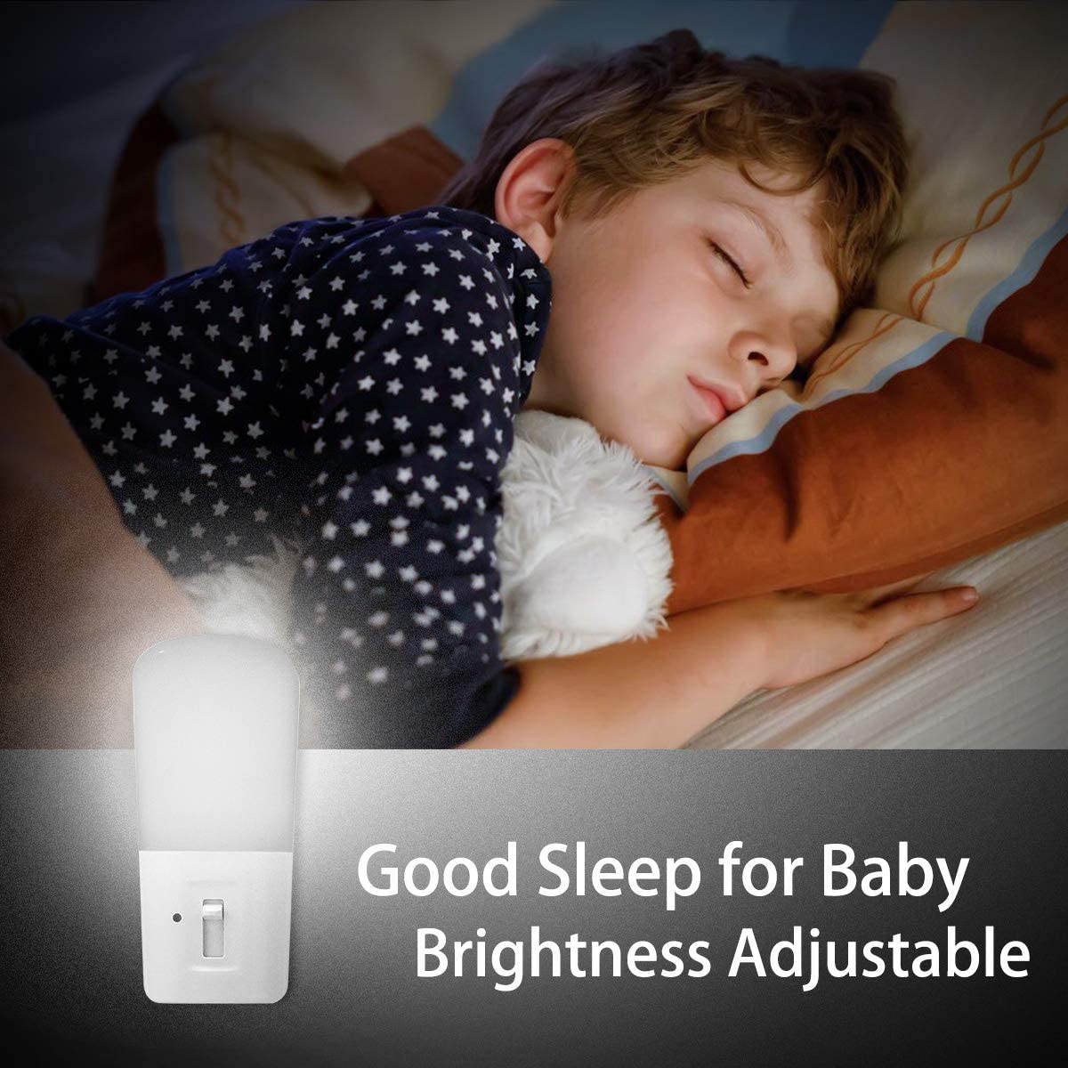LOHAS-LED Plug in Night Lights, Brightness Adjustable, Light Sensor, Children Room Light, Cool White 6000K, 1W, 5LM-80LM - Image 4