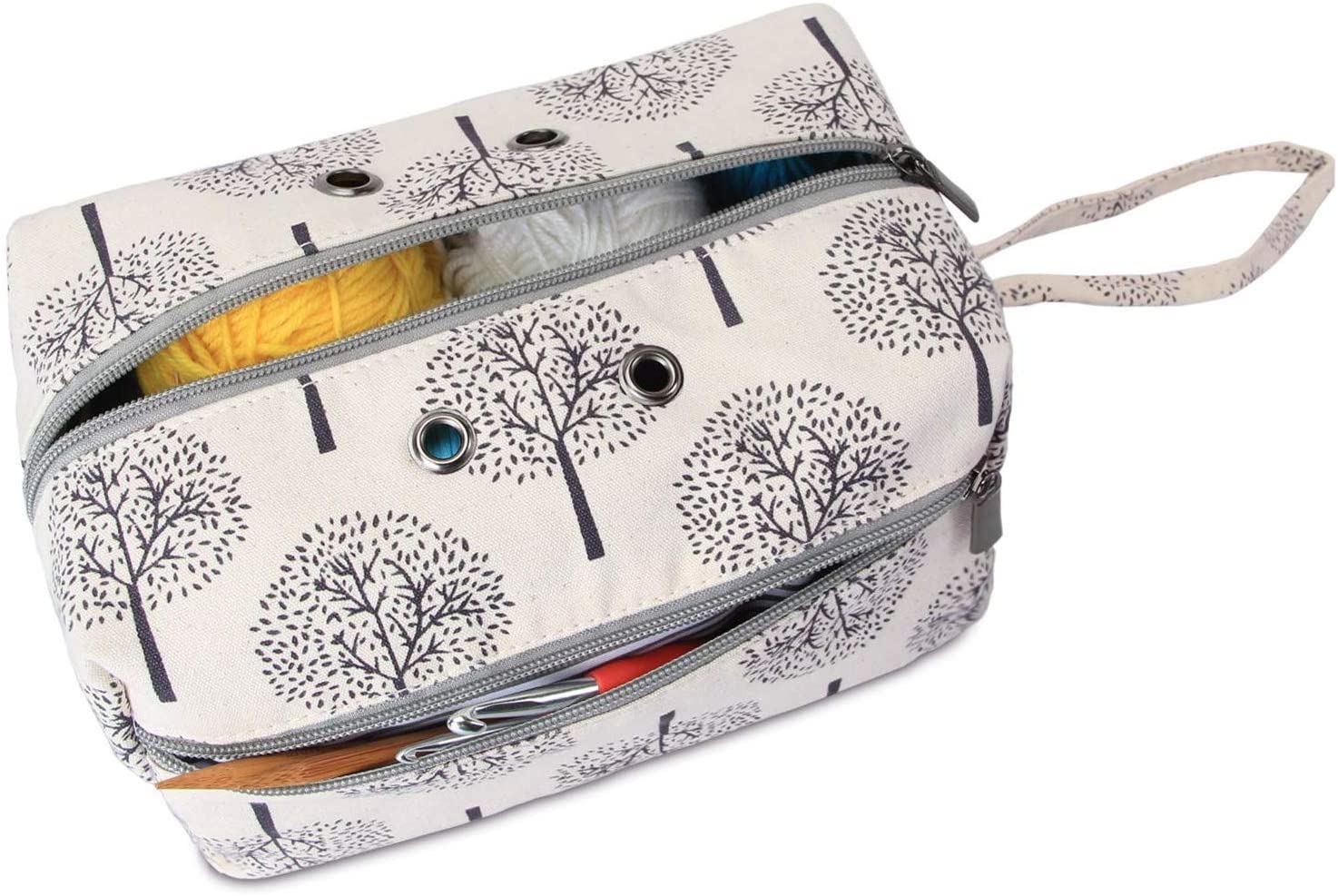 Luxja Small Yarn Storage Bag, Crochet Bag, Portable Knitting Bag for Yarn skeins Crochet Hooks - Image 4