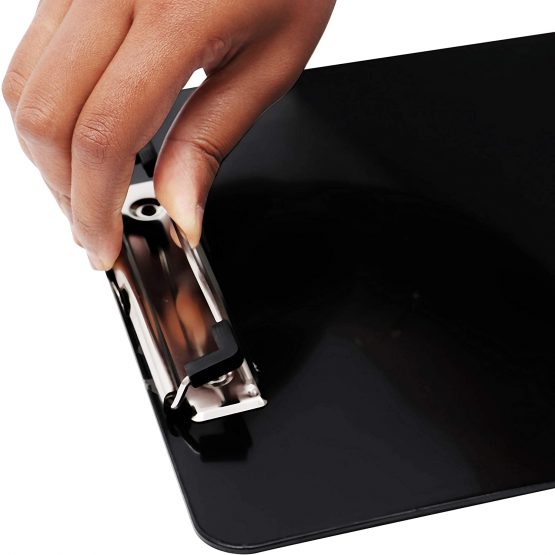 Belle Vous Black Plastic Clipboards (6 Pack) - 22.5 x 31.5cm / 8.86 x 12.4 Inches - Strong & Durable A4 Size Writing Clipboard with Low Profile Clip - Document, Letter & Memo Holder for Home & Office - Image 3