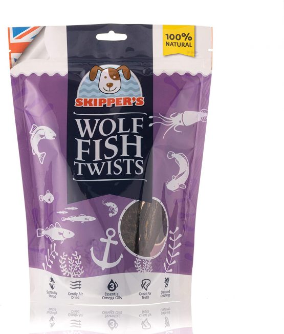 SKIPPER'S Premium Wolf Fish Skin Twists 250gm - Handmade & Gently Air-Dried - Healthy & Highly Nutritious Dog Dental Sticks Long Lasting - Rich in Omega 3 & 6 Oils Dog Chews - Image 2