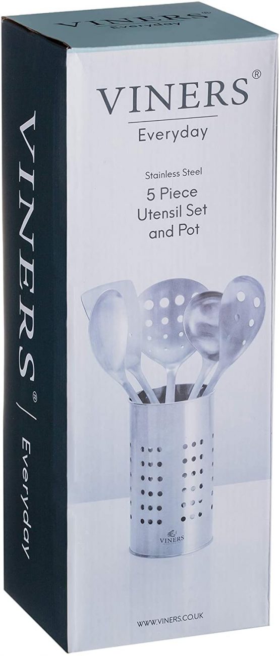 Viners 0305.199 Everyday Kitchen Matching Storage Pot | Brushed Stainless Steel, 6, Utensil Set - Image 2