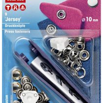 Prym PRYM_390120-1 Non-sew Press Fasteners Jersey Brass Smooth Cap Silver col 10 mm