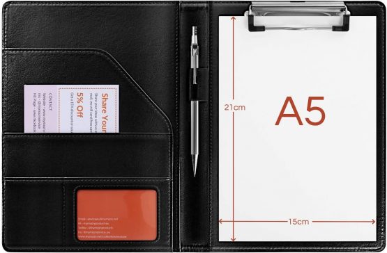 A5 Folder A5 Clipboard A5 Clipboard Folder Conference Folder A5 Clipboard Portfolio Folder A5 Pad Foldover Clipboard (Black)