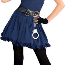 amscan 10132314 Blue Cop Dress with Hat, Glovettes and Leggings-Age 12-14 Years-1 PC