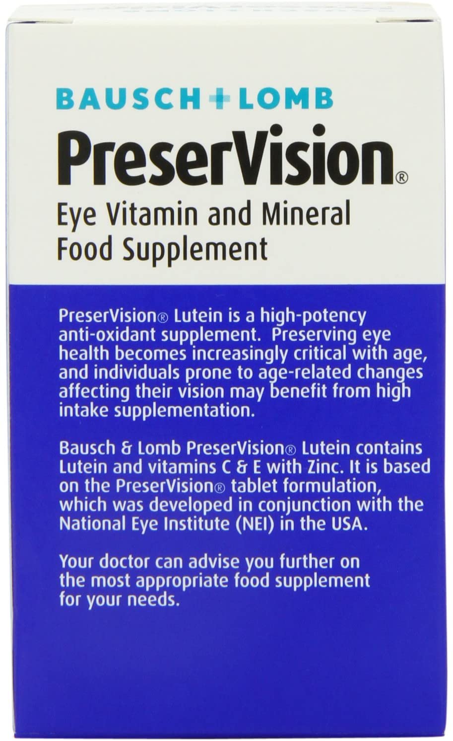 PreserVision Lutein by Bausch + Lomb, Lutein, Zinc, Copper and Vitamin C and E, Eye Vitamin and Mineral Food Supplement - Image 3