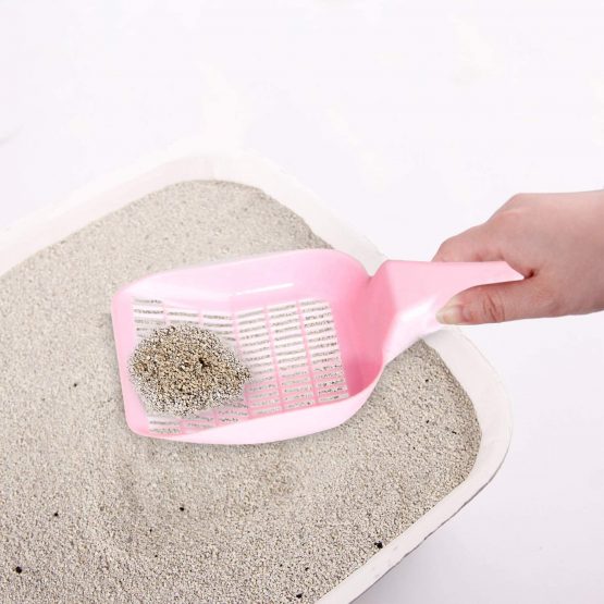 PAWISE Kitty Cat Starter Kit Includes 4 Pieces, Cat Litter Pan, Cat Litter Scooper, Cat Bowls, Cat Toy for Small Cats, 14.5x10.5 Inches, Pink - Image 3