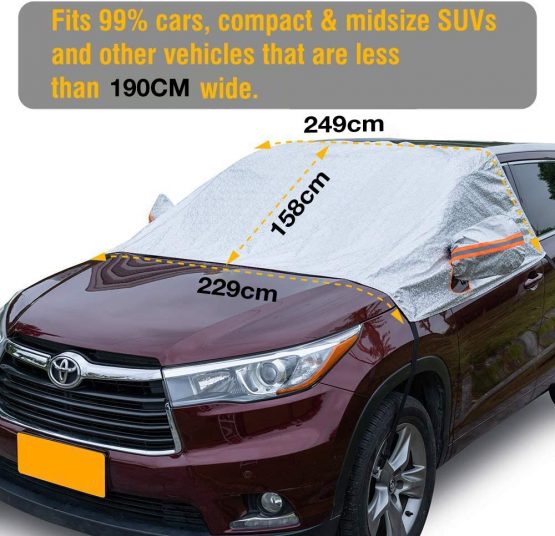 ZHSX Car Windscreen Cover Frost Guard with Anti-scratch Elastic Hooks ...