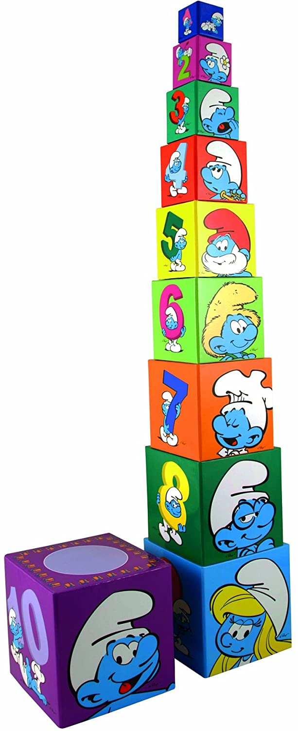 Multi-Color Barbo Toys 8400 Barba Toys 10 Cubes Round Box Smurf Mini Memo