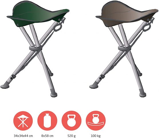 Grand Canyon SUPAI Camping Chair Tripod Stool Foldable up to 100 kg Aluminium - Image 2