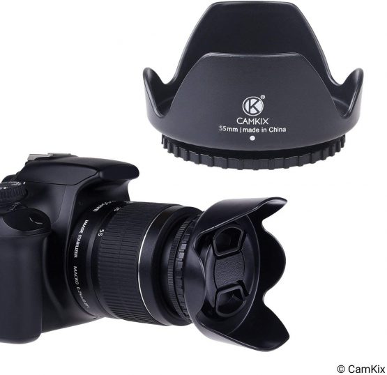 55mm Set of 2 Camera Lens Hoods - Rubber (Collapsible) + Tulip Flower - Sun Shade/Shield - Reduces Lens Flare and Glare - Blocks Excess Sunlight for Enhanced Photography and Video - Image 4