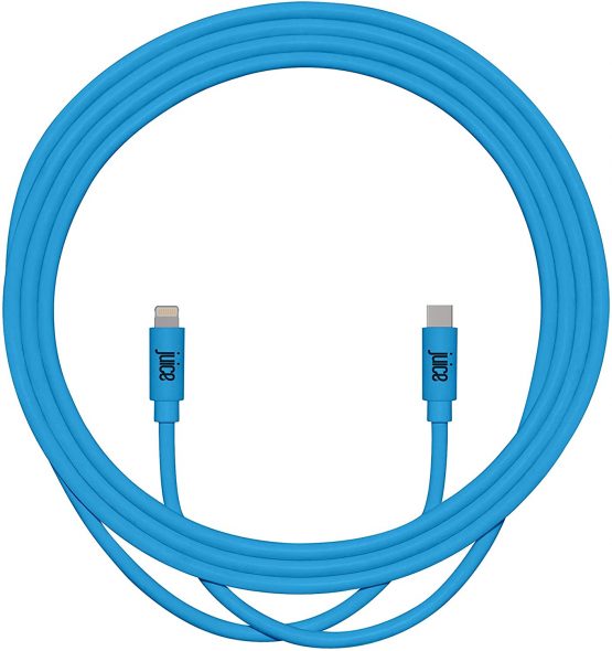 Juice USB Type C - Apple Lightning, 2m Charger and Sync Cable for Apple iPhone 13, 13 Pro, 12, 12 Mini, SE, 11, XS, XR, X, 8, 7, 6, 5, iPad, Pro, Air, Mini, Airpods Pro - Aqua