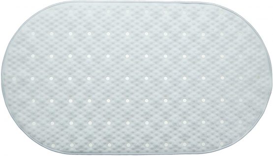 aztex PVC Non-Slip Shower or Bath Mat with Suction Cups and Drainage Holes, Slip Resistant Shower/Bath Tread, Made from PVC - Bath Mat, White - Image 2
