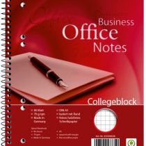 Landre Office 100050259 Notebook A5 80 Pages Pages 70 g/m² Pack of 5 Spiral-Bound Notepad"Office", A5 Rip-Out, 80 Sheets, Chequered/Margin 0
