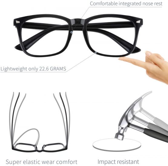 COOLOO Blue Light Blocking Glasses for Anti Headache and Eyes Strain Super Light Weight Computer Gaming Glasses Fashion Accessories，Unisex for Women and Men - Image 2