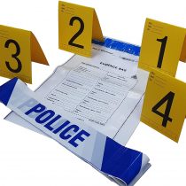 Kobe1 Police Crime Scene Kit:Police Barrier Tape(6m),Tamper Proof Evidence Collection Bags (x2),Photo Evidence Markers Frames Tentss:1 to 4 (10.5cm x 15cm).