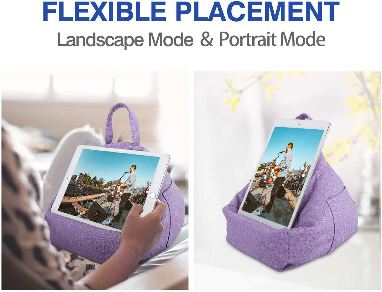 MoKo Tablet Pillow Stand, Lap Cushion Holder for Phones Tablets Up to 12.9", Fits iPad Air 5 10.9, 10.2 10th 2022, Mini 6 - Image 4