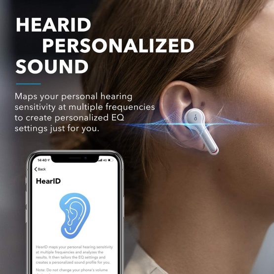 Anker Soundcore Liberty Air 2 Wireless Earbuds, Diamond-Inspired Drivers, Bluetooth Earphones, 4 Mics, Noise Reduction, 28H Playtime, HearID, Bluetooth 5, Wireless Charging, For Calls, Home Office - Image 4