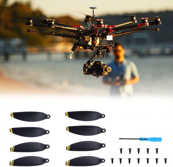8Pcs Propeller Replacement Set with Screw and Screw-driver Quick Release Low Noise for DJI Mavic Mini 4726F Golden Tip - Image 3