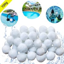 KATELUO 700g Filter Balls, Pool Filter Balls, Fiber Filter Media for Swimming Pool Sand Filters Media Water Filtering (Equals 25kg Pool Filter Sand), Eco-Friendly, Lightweight & Durable (White)