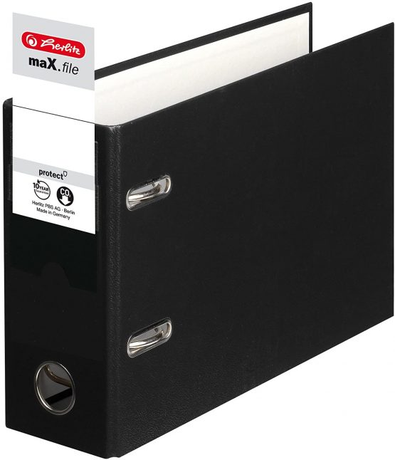 Herlitz max Protect A5 Oblong Lever Arch File - Black - Image 2