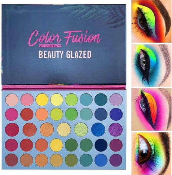 Beauty Glazed 39 Colors Eyeshadow Powder Palette Glitter Shiny Golden Eyeshadow Highly Pigmented Shimmer & Matte Metallic Waterproof Smooth Powder Natural Brilliant Eye Makeup Palettes - Image 2