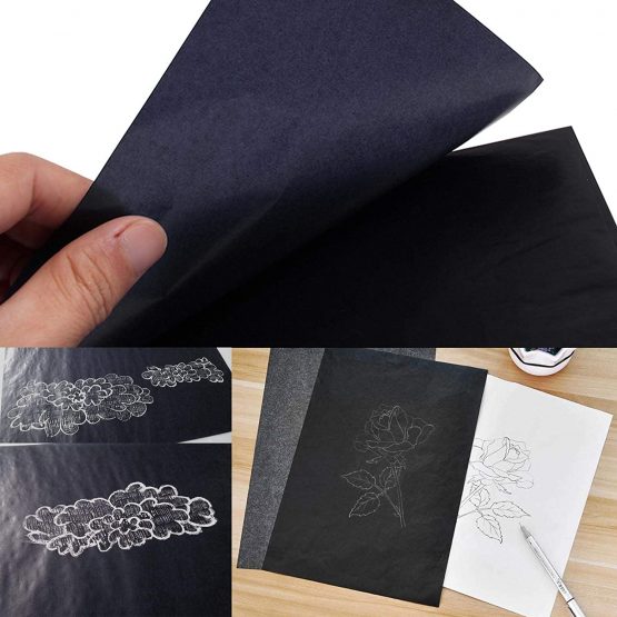 YINETTECH 100 Sheets Black Carbon Drawing Transfer Paper Set A4 Tracing Sketching Canvas Wood Art Surfaces - Image 3