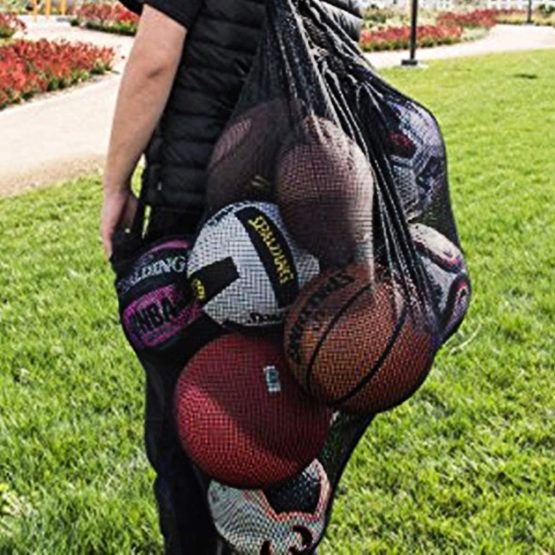 NATUCE Extra Large Waterproof Mesh Ball Bag Heavy Duty Football Shoulder Bag Drastring Bag for Basketball Volleyball Soccer Rugby Net Ball Carrying Storage Sack Holds 15 Balls - Image 3