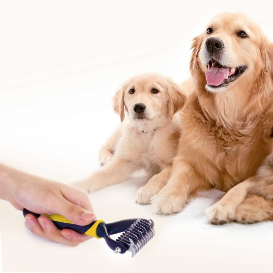 DakPets Cat & Dog Grooming Tool | All-In-One Metal Pet Hair Remover, Undercoat Rake, Dematting Tool, Detangling Comb, Fur Shedding Blade and Grooming Brush | For Medium to Long-Haired Cats and Dogs - Image 3