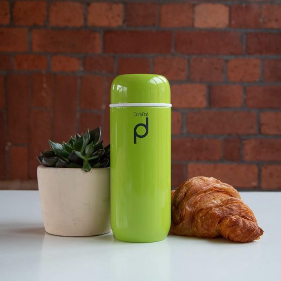 DrinkPod Vacuum Insulated Flask, Stainless Steel, Green, 200ml - Image 2
