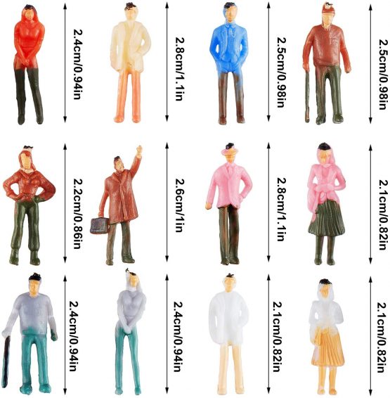 Gejoy 100 Pieces People Figurines 1:75 Scale Model Trains Architectural Plastic People Figures Tiny People Sitting and Standing for Miniature Scenes - Image 3
