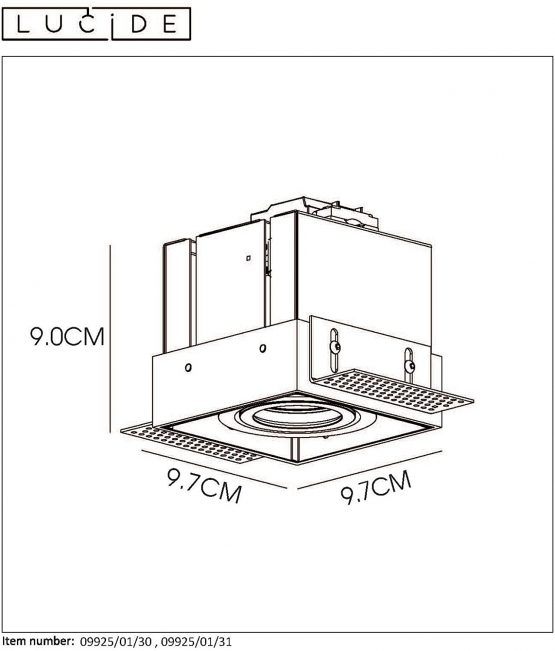 Lucide Recessed Spotlight, Aluminum, GU10, 5 W, White - Image 4