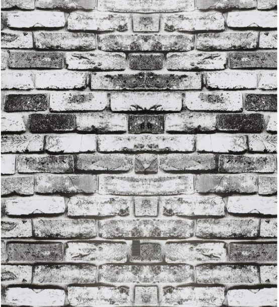 White Grey Black Brick Effect Wallpaper Self Adhesive ...