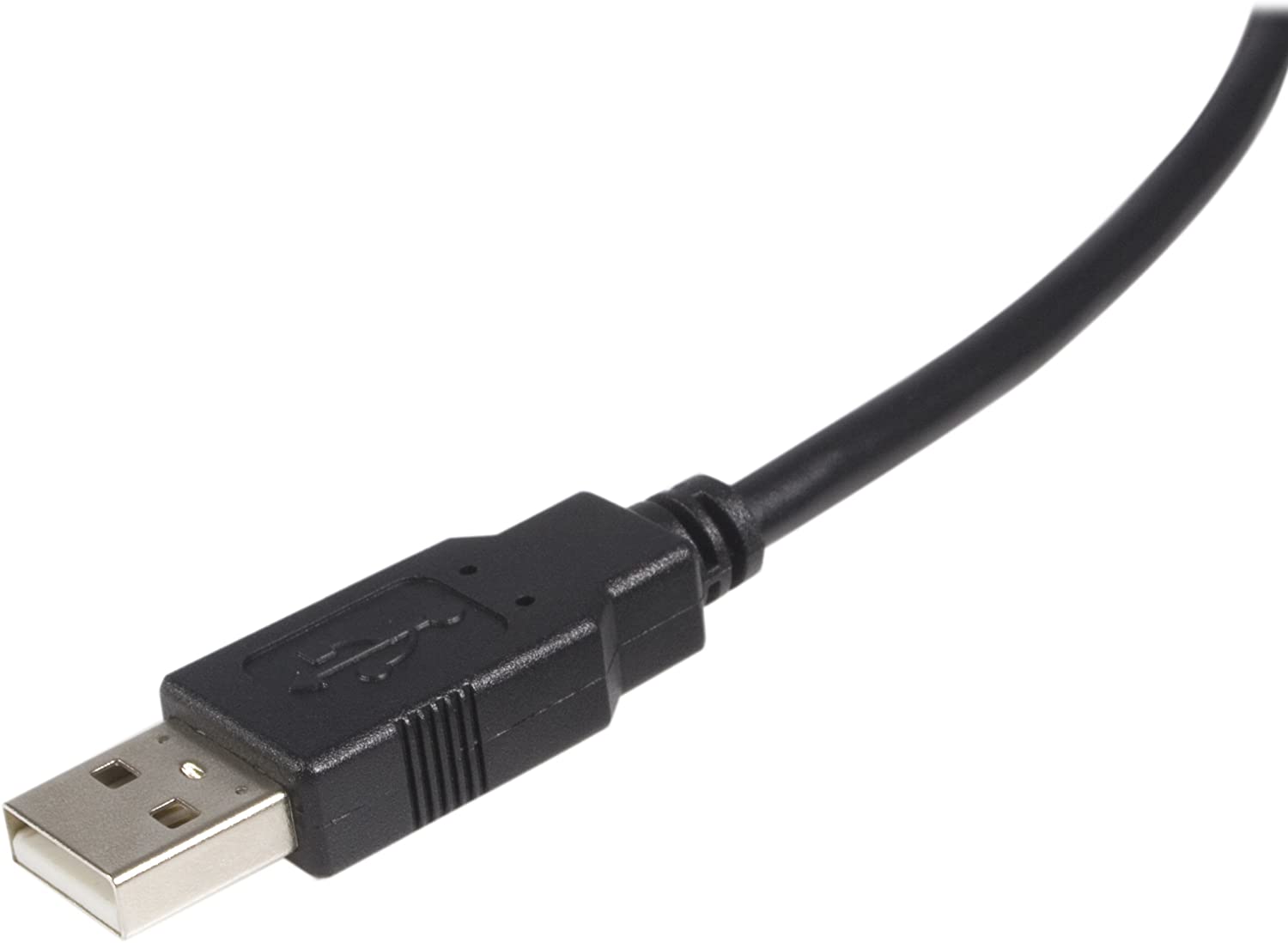 StarTech.com 10 ft USB 2.0 Certified A to B Cable - M/M - 10ft type a to b USB Cable - 10ft a to b USB 2.0 Cable (USB2HAB10),Black - Image 2
