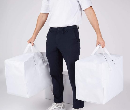 Large Storage Bags Set of 3 White Laundry Bags UK Company Underbed Storage Bags Clothes Laundry Bags with Zips Foldable Home Organiser Clothes Storage Bags for Bedding - Image 2