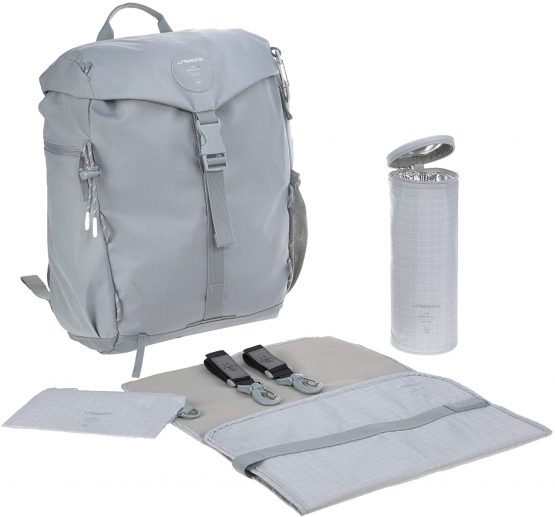 Lässig Outdoor Hiking Diaper Backpack Sustainable Fabric Grey, 850 g