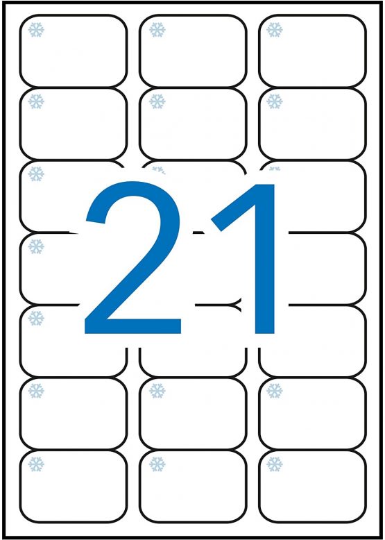 APLI 12328 – White Labels Special Freezer 63.5 x 38.1 mm 10 Sheets