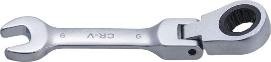 BGS 6909 | Ratchet Ring Spanner | Short | 95 mm | Angled | SW 9 mm | Ratchet Spanner Fine Toothed CV Steel