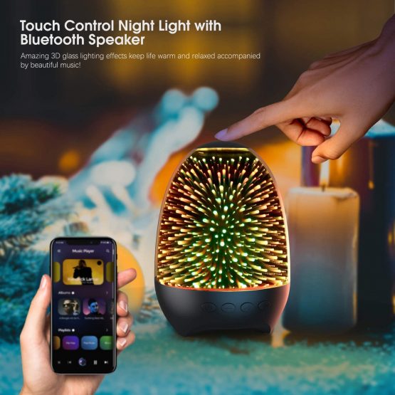 Bluetooth Speaker Night Lights, Bluetooth Speaker MP3 Player, Touch Control Bedside lamp, Dimmable RGB Multicolor Changing LED Table Lamp for Bedroom,Best Gift for Adult Teens Boys and Girls - Image 2