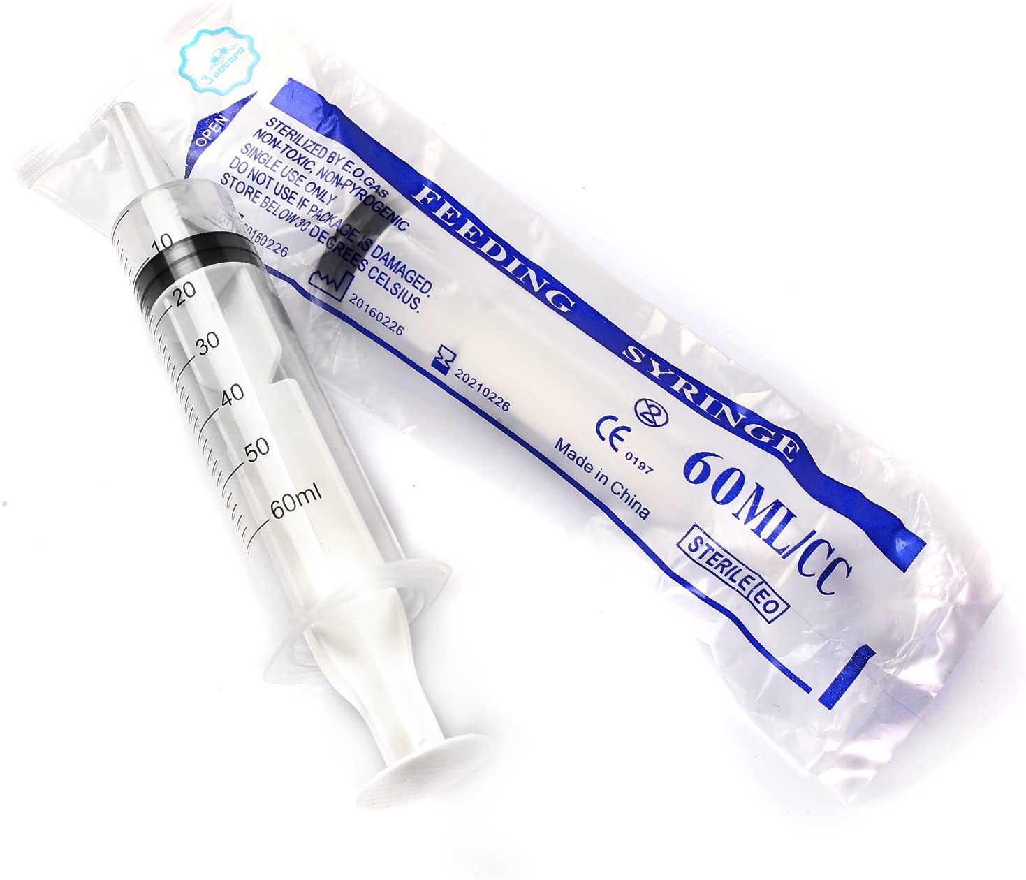 HAKACC 60ml Plastic Syringe, 3 Pack Large Catheter Tip Syringe without Needle - Image 2