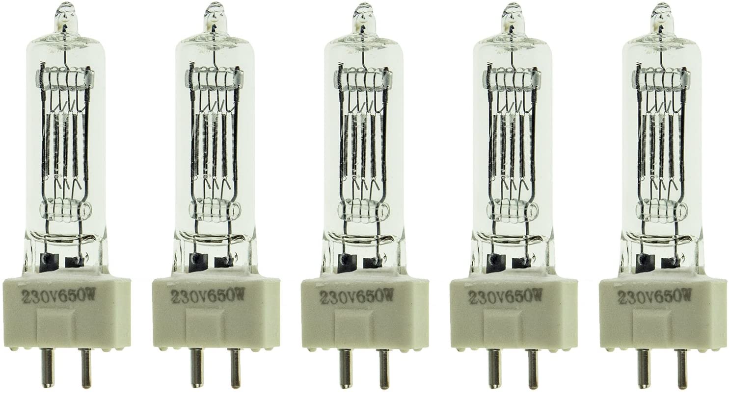650W Movie Fresnel Tungsten Spot Light Lighting Studio Video Barndoor Dimmer Focus (5Bulb), 5x650w Bulb, 5xBulb