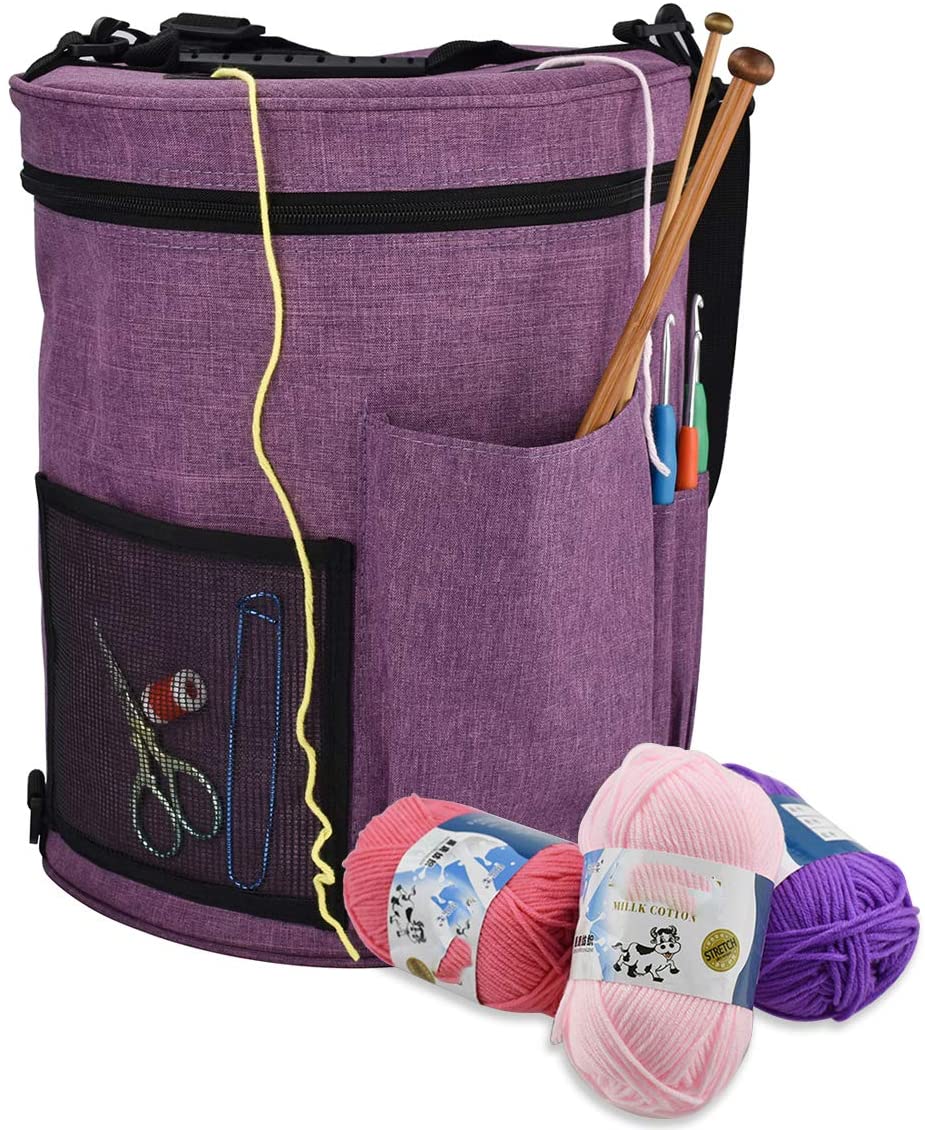 Aoweika Yarn Organizer Bag Knitting Tote Organizer, Portable Crochet