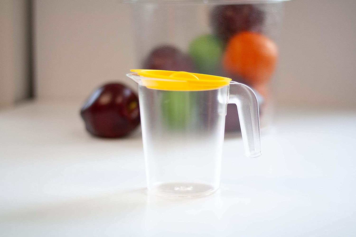 Roltex Set of 4 500ml Clear Frosted Fridge Bath Water Jugs with Coloured Lids Shatter Proof Polycarbonate Plastic - Image 2