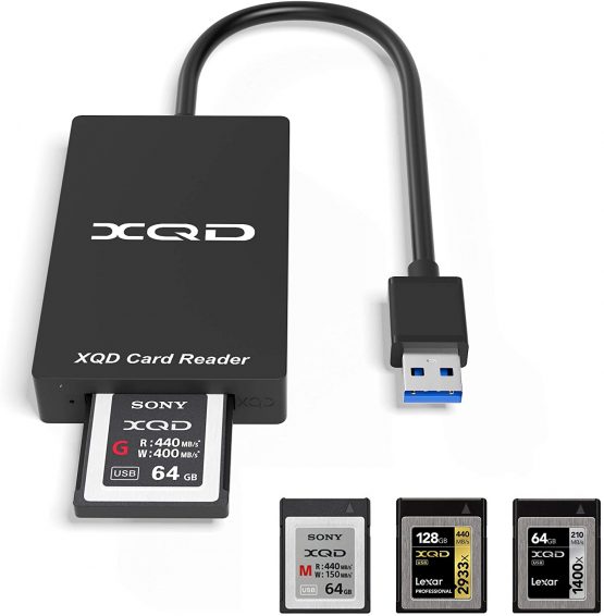 【Upgraded Version】Cateck USB 3.0 XQD Card Reader, Compatible with Sony G/M Series USB Mark XQD Card, Lexar 2933x/1400x USB Mark XQD Card