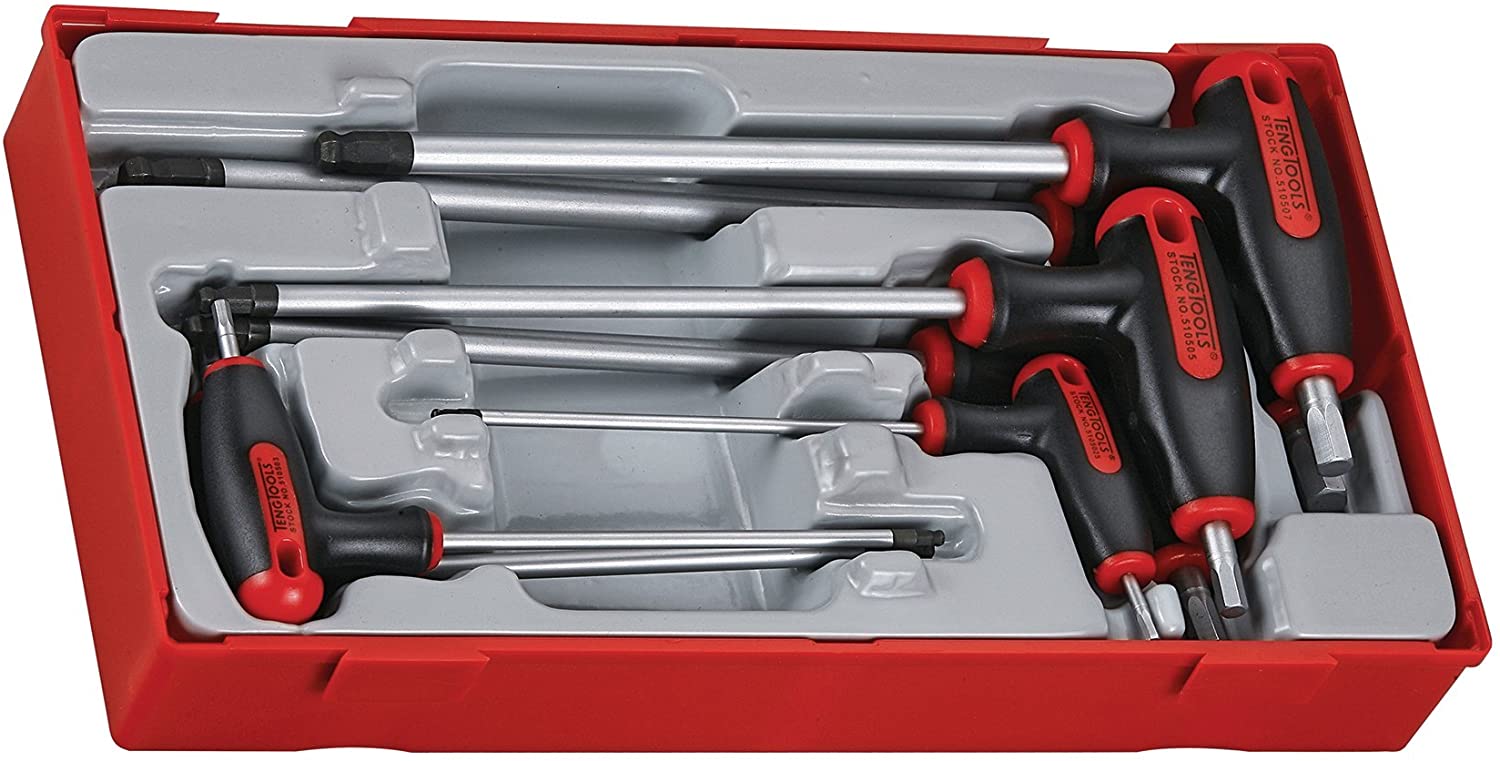 Teng TTHEX7Metric Hex T-Handle Drivers (7 Pieces), Chrome